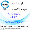 Flete mar del puerto de Shenzhen a Chicago